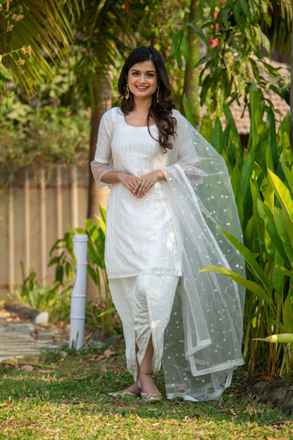 White and Gold Patiala