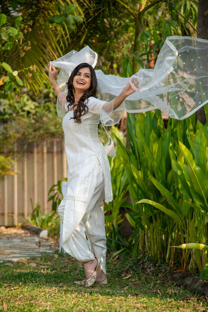 White and Gold Patiala