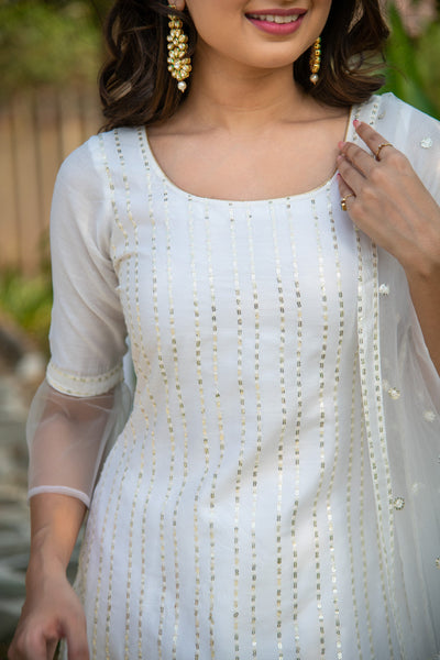 White and Gold Patiala