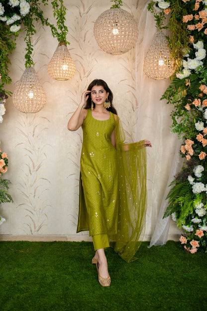 Mehandi Green Kurta Set