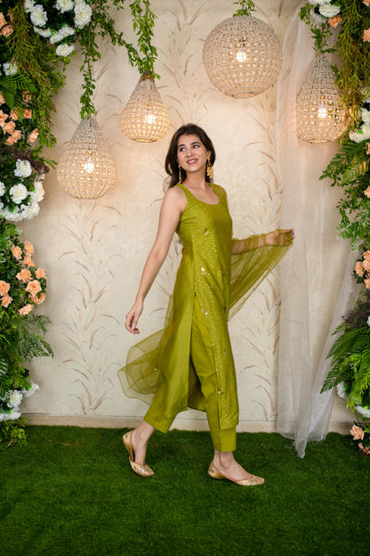 Mehandi Green Kurta Set