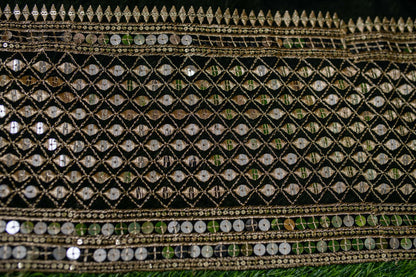 Black And Golden Daman Lehenga