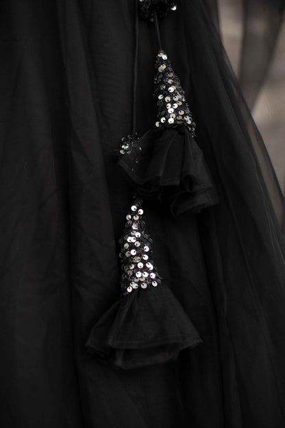 Black And Silver Lehenga
