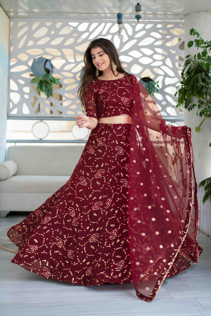 Maroon Lehenga