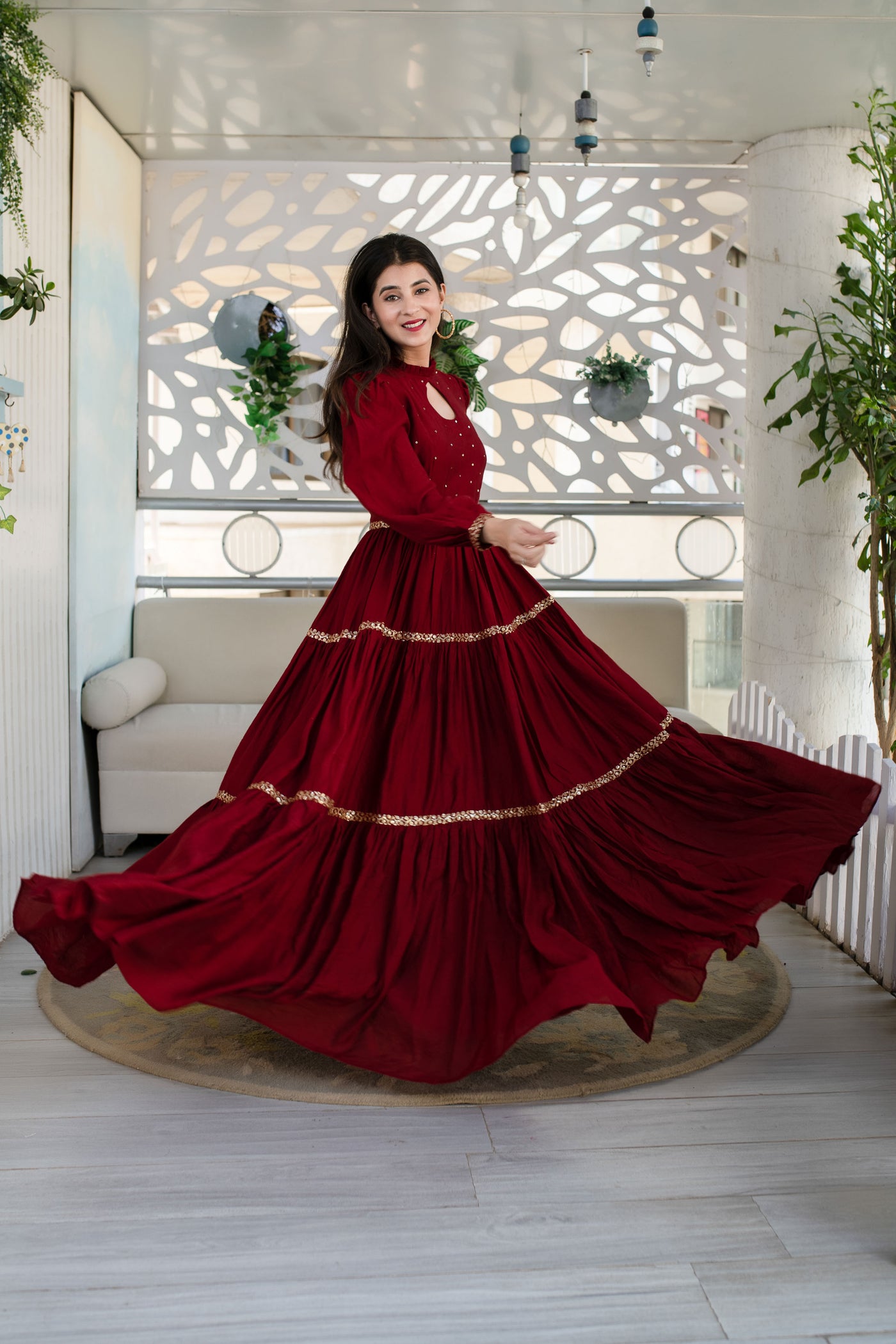 Sikvans work and Hand work Original miror Gown at Best Price in Surat |  Womenia fashion