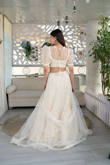 Cream Lehenga
