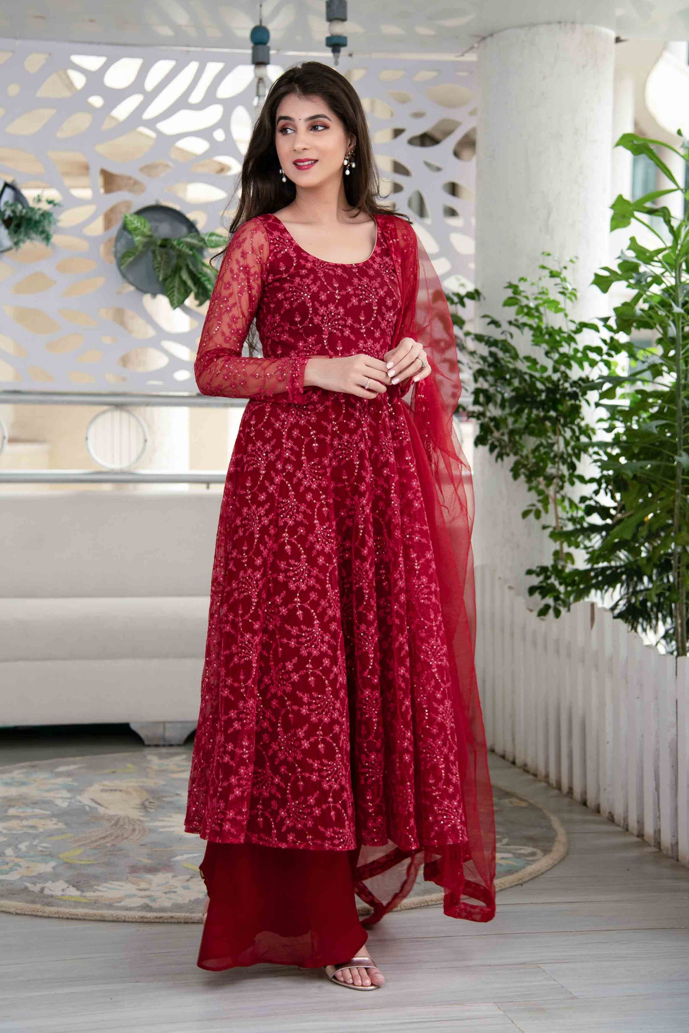 Designer Red Anarkali Suits at Rs 2500 | Designer Anarkali Suit in Delhi |  ID: 10588095348