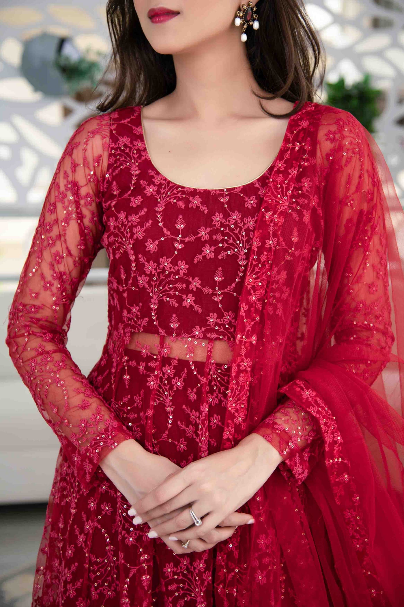 Raveena Tandon in Anita Dongre's Red Anarkali Suit | Anarkali Suits |  Designer Anarkali Dresses Online | Red Anarkali Suits | Ladyindia – Lady  India