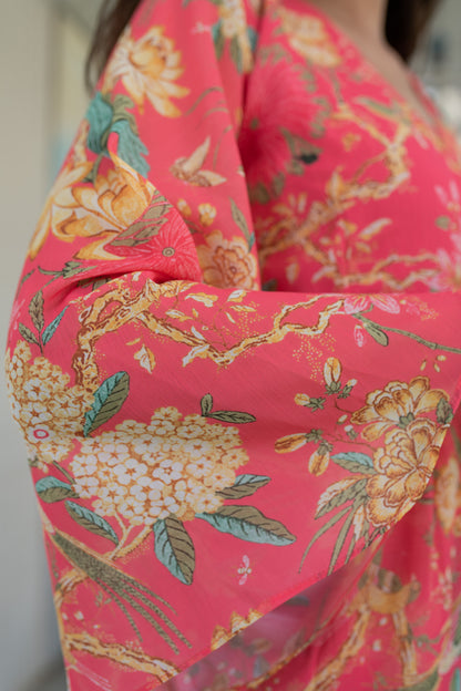 Dark Peach Wrap Short Dress