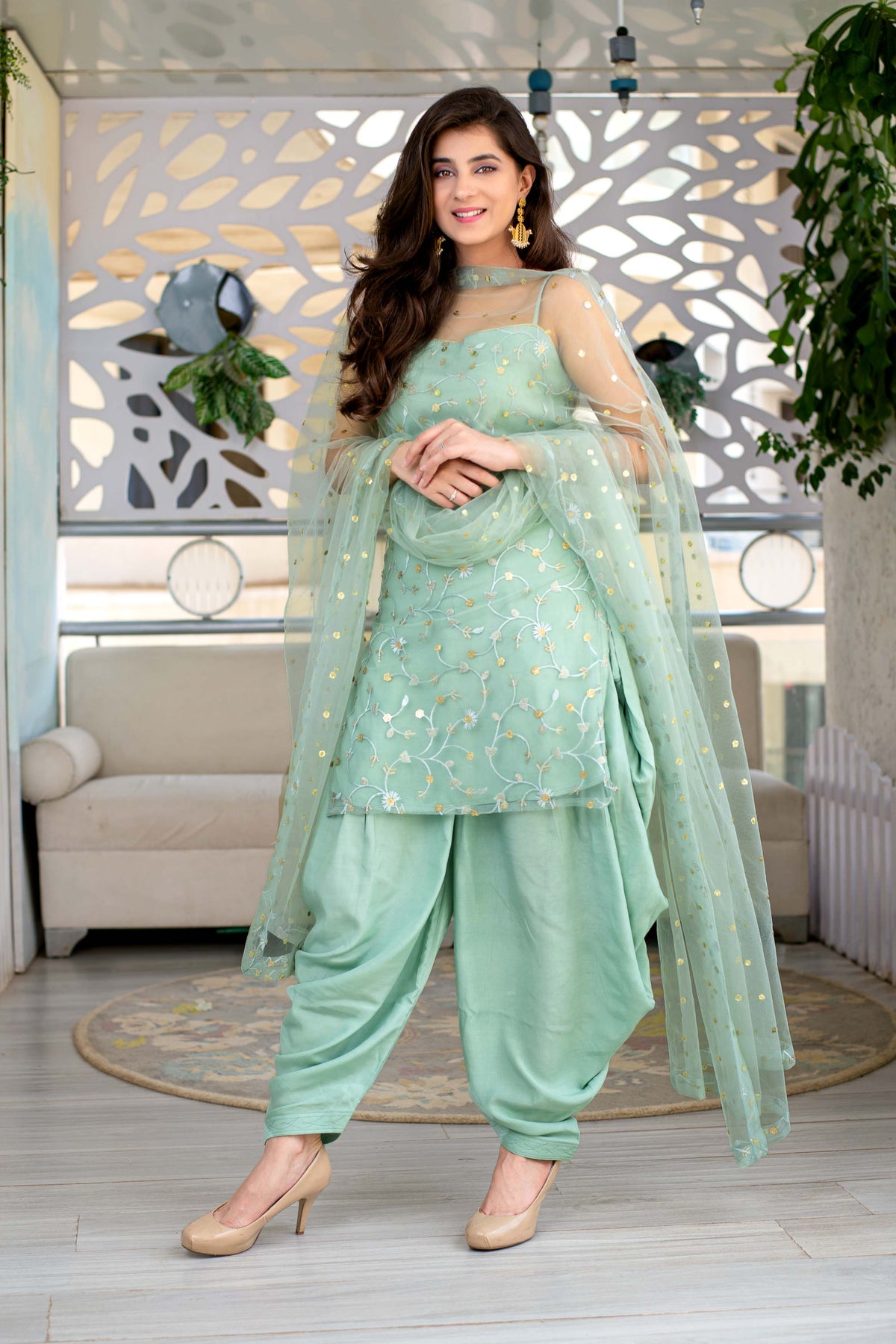 Olive green Patiala salwar