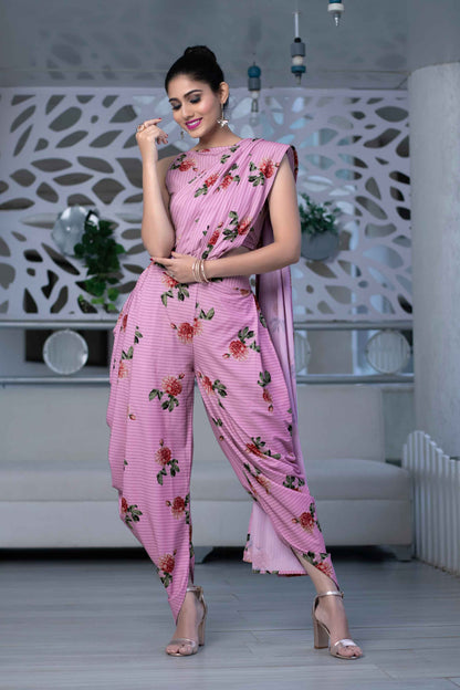 Indo-Western Dhoti Style Saree Set Of 2