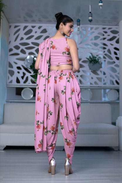 Indo-Western Dhoti Style Saree Set Of 2