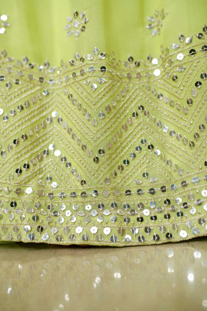 Monochrome Pastel Green Lehenga