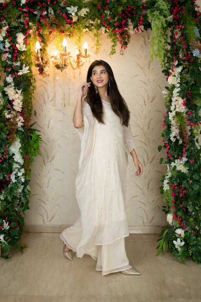 White Kaftan With Palazzo