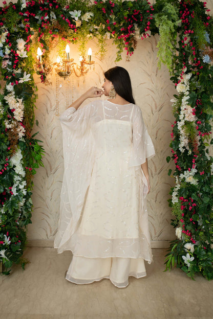 White Kaftan With Palazzo