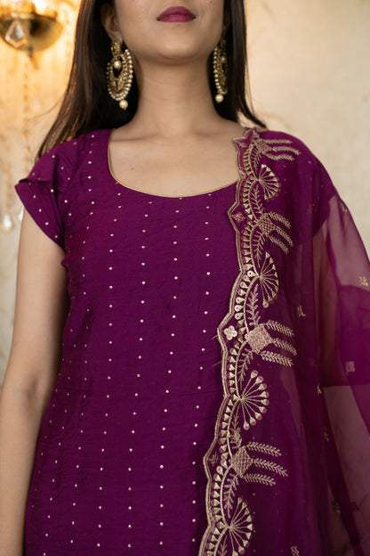 Wine Sharara Set