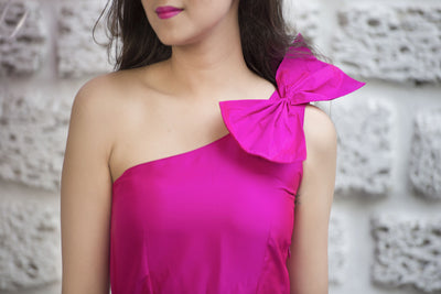 Pink Bow Long Dress