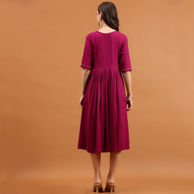 Women's Purple Viscose Rayon Kurti - Label Shaurya Sanadhya