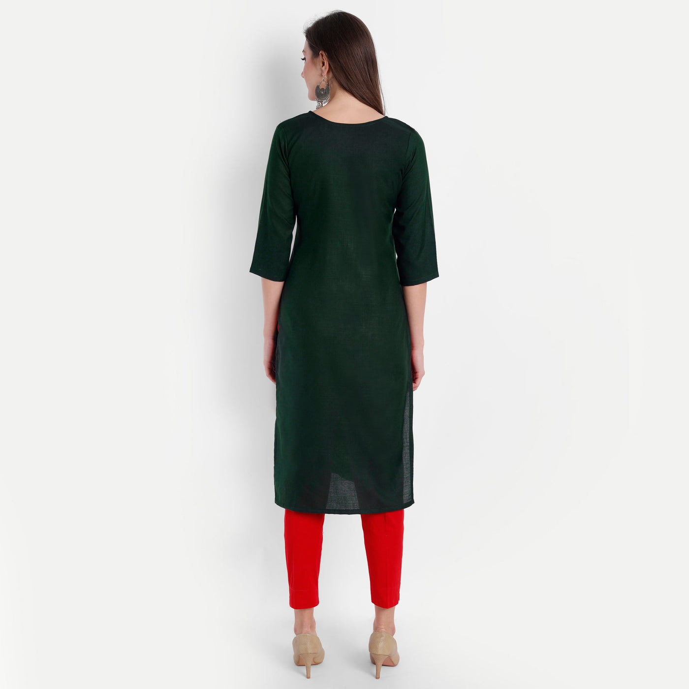 Women's Green Cotton Kurti - Label Shaurya Sanadhya