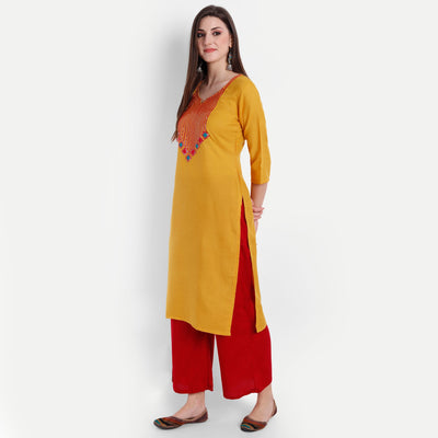 Women's Yellow Cotton Kurti - Label Shaurya Sanadhya