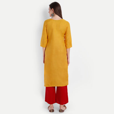 Women's Yellow Cotton Kurti - Label Shaurya Sanadhya