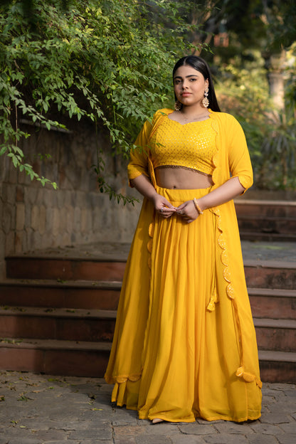 Plus Size Daffodil Yellow Lehenga