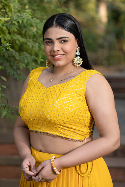 Plus Size Daffodil Yellow Lehenga